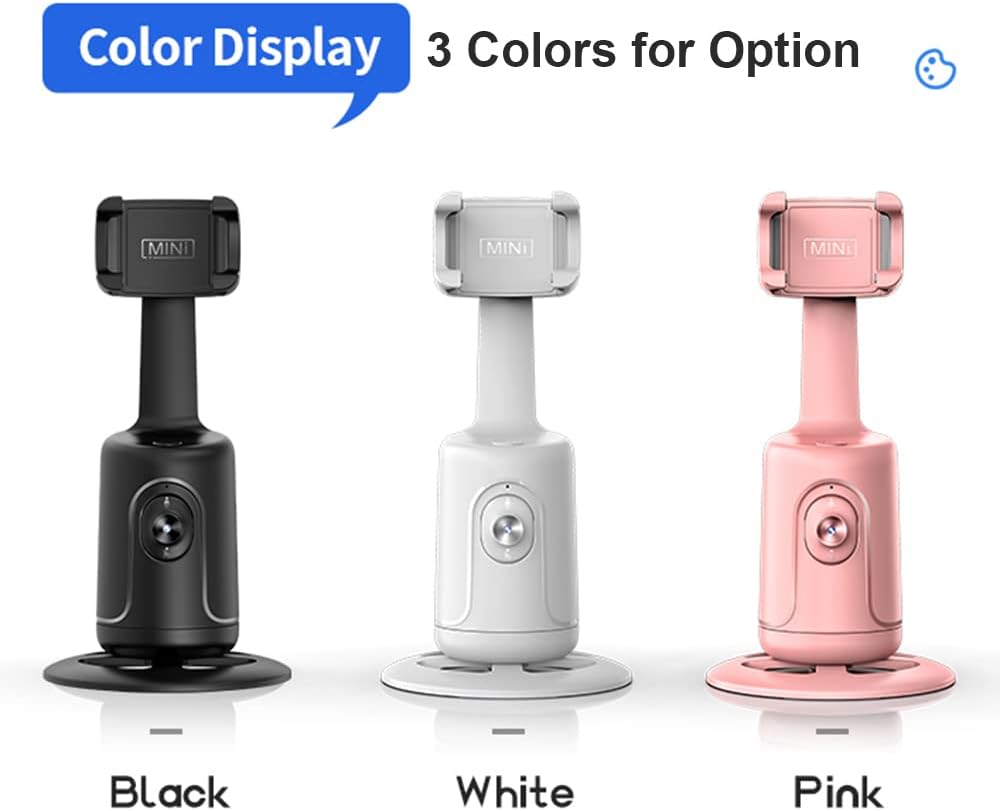 Auto Face Tracking Tripod - 360° Rotation Phone Holder for Vlogs, Live Streaming, No App Required, Pink