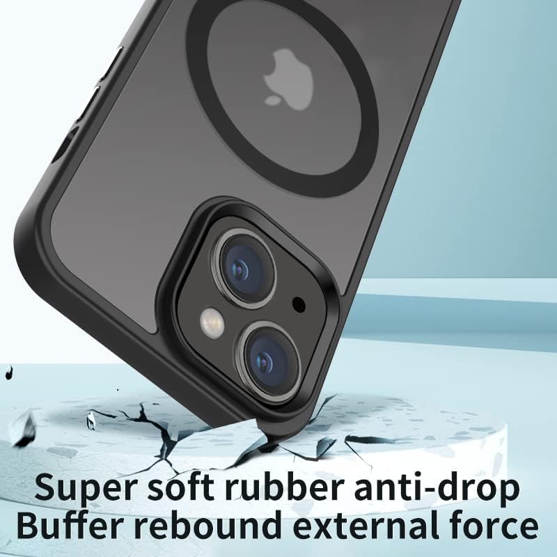 Strong Magnetic Case for iPhone 13 & iPhone 14 [10FT-Grade Drop Tested & Compatible with MagSafe], Translucent
