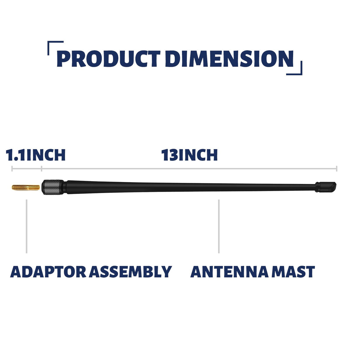 MODIGT 13 Inches Car Radio Rubber Antenna Mast Compatible with 2009-2024 Chevy Silverado 1500 2500 3500 and GMC Sierra Designed for Optimized FM/AM