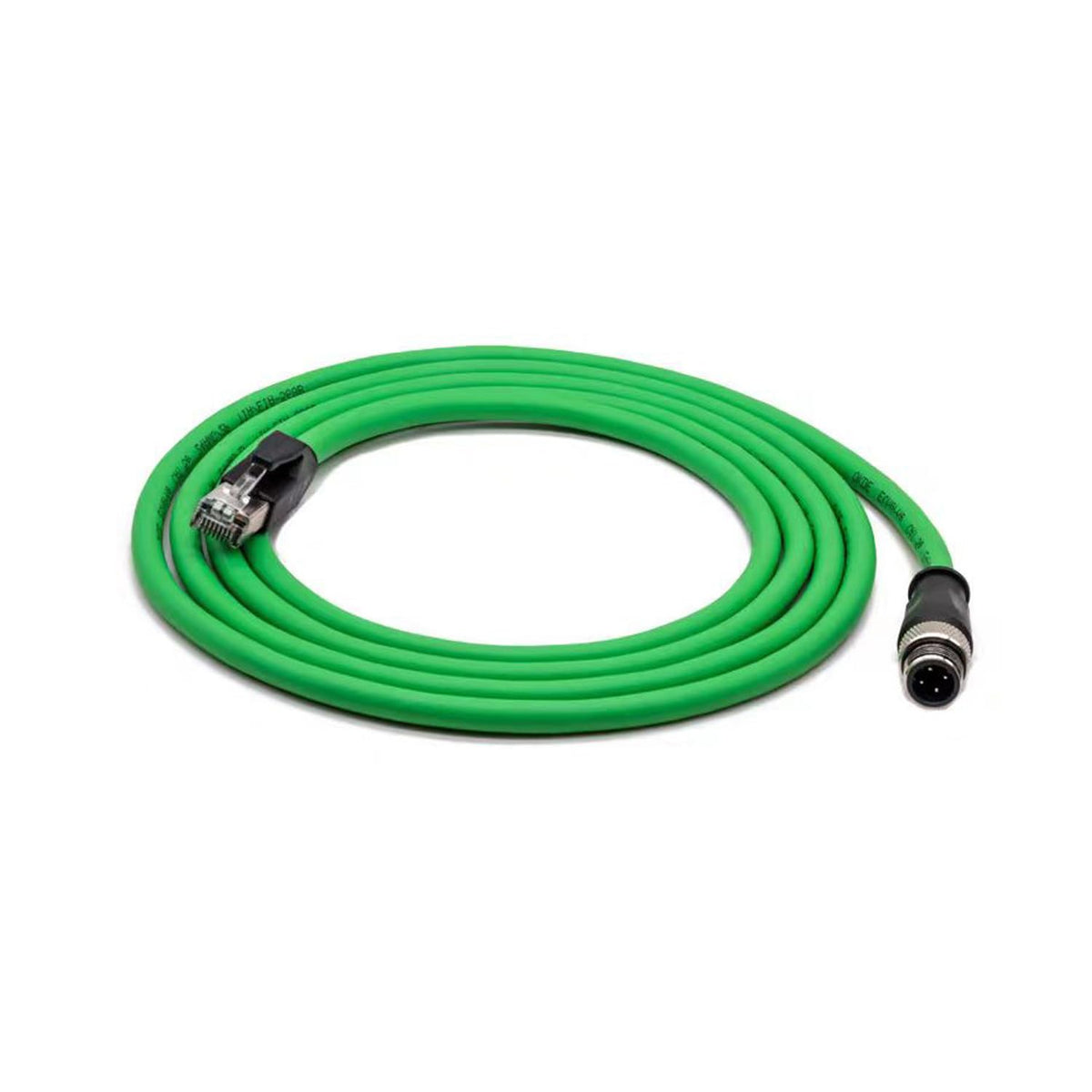 M12 to RJ45 Industrial Ethernet Cable, Automation Systems Interconnect, Cat5e SFTP 24 AWG 3M/10Ft