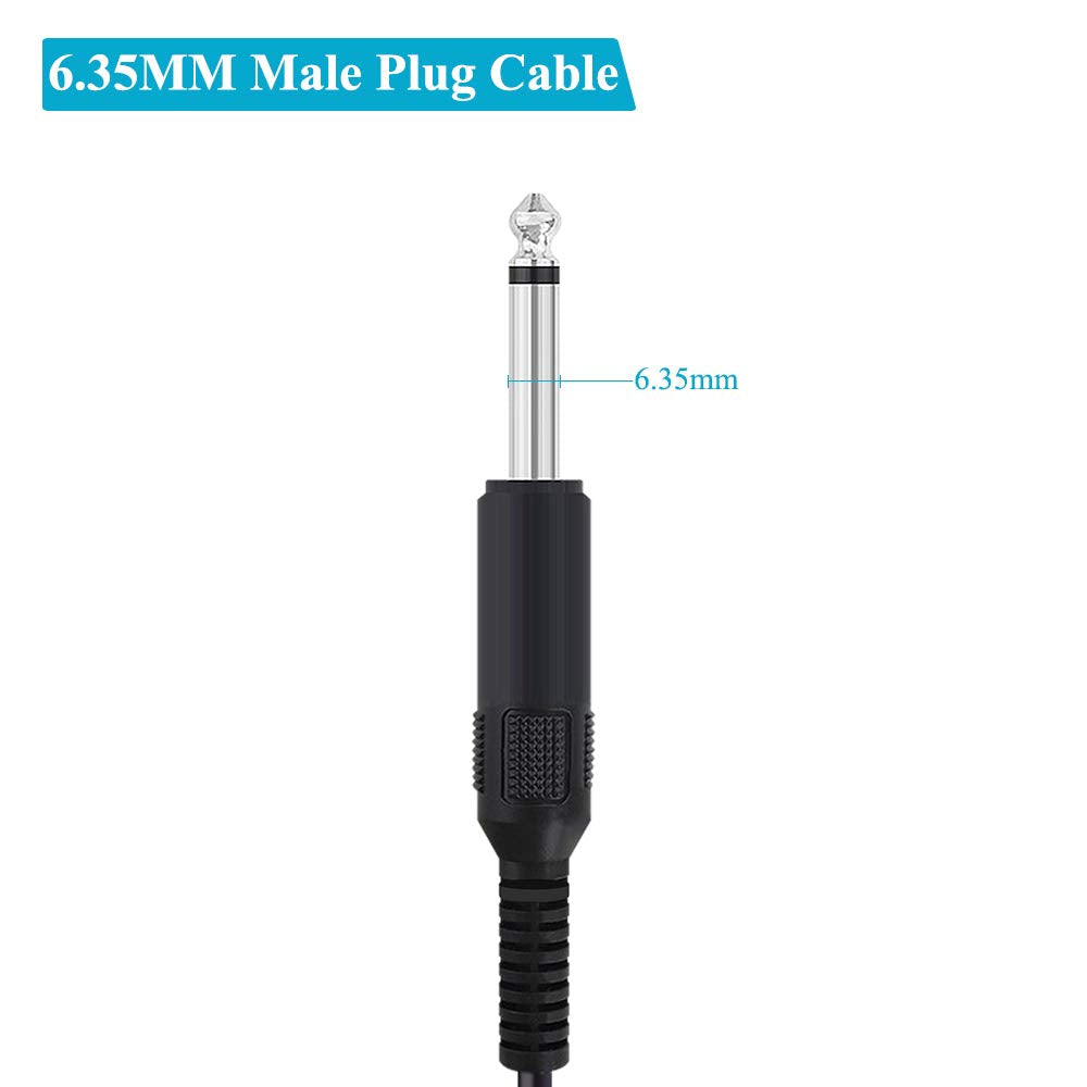 Fancasee 6 ft Replacement 6.35mm Male Plug to Bare Wire Open End TS 2 Pole Mono Audio Cable for Speaker Repair