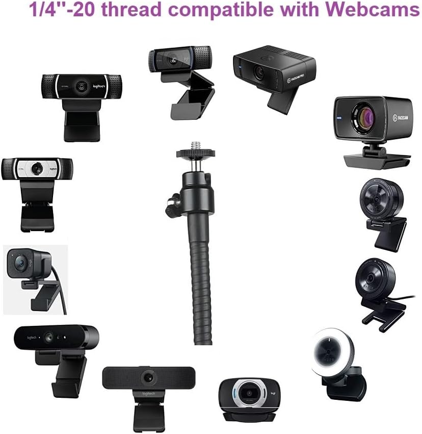 Facecam Pro Webcam Stand - 24-Inch Clamp Mount Holder with Headphone Hook for Elgato Facecam