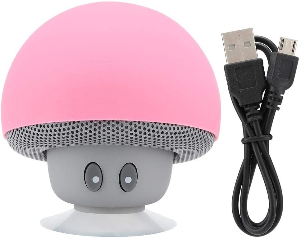 Mini Bluetooth Mushroom Speaker, 5V 3W Wireless Audio Speaker with Suction Cup, Mushroom Design