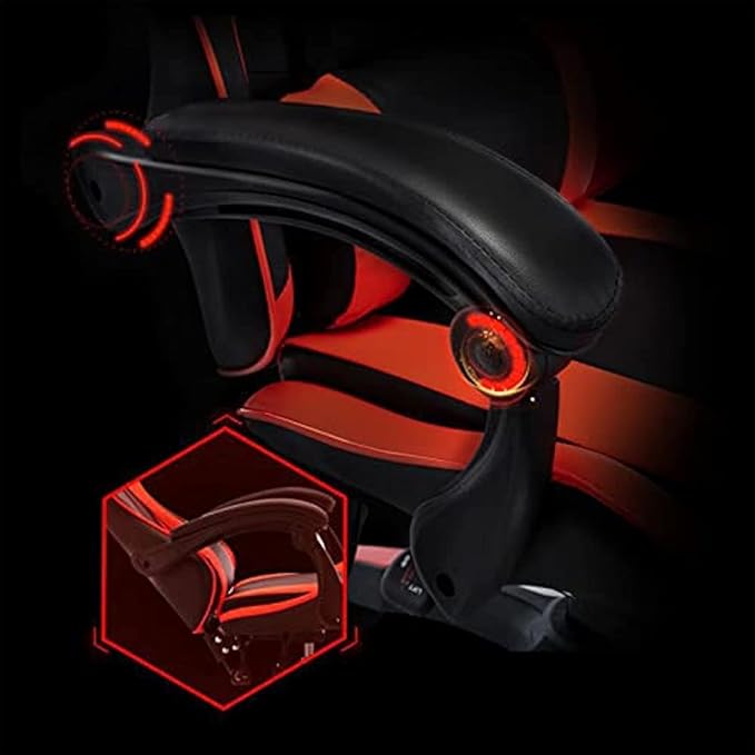 Gaming chair  Pro Gaming Chair with Arms and Wheels Ergonomic and Massage Computer Chair Home Adjustable Leisure Chair with FootrestExecutive Chair with Strong Load-bearing Capacity and Mobility M