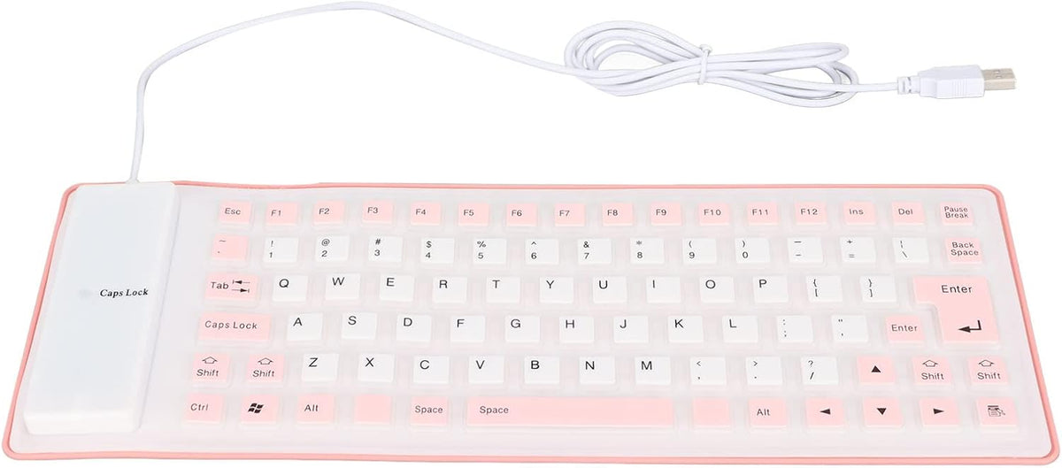 Silicone Keyboard, Foldable Flexible USB Wired Gaming Keyboard, 85 Keys, Fully Sealed Design, Waterproof, Dustproof
