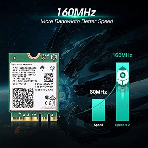 TelDaykemei Wi-Fi 6E AX210 Bluetooth 5.2 Desktop Kit, M.2 2230 Key E Wireless Adapter with Gigabit Network Card