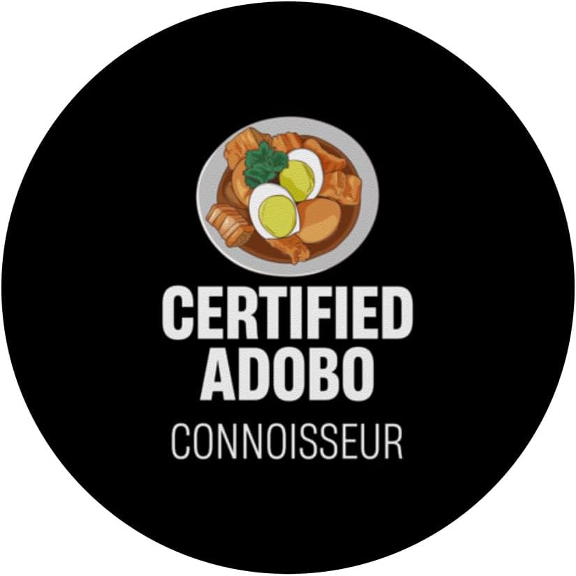 Certified Adobo Connoisseur: Asian Recipes Manila Pancit PopSockets Standard PopGrip