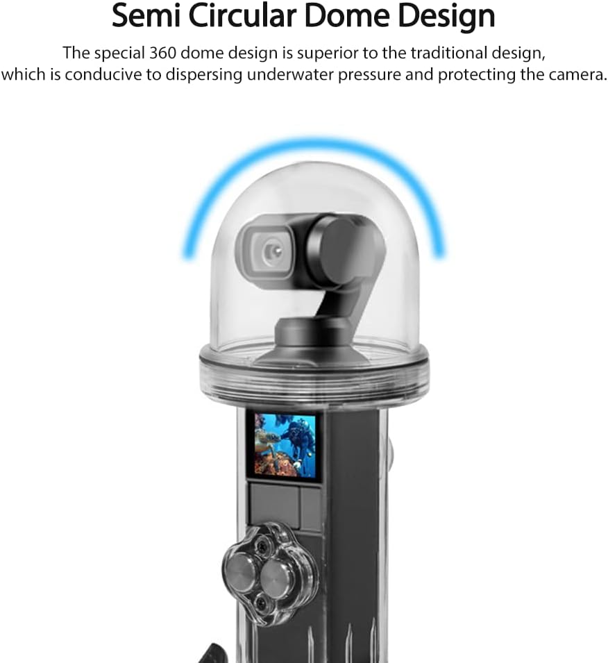 Mugast Camera Waterproof Case, Double Connector Drop Resistant Diving Cover, 60M Waterproof Shell for Osmo Pocket