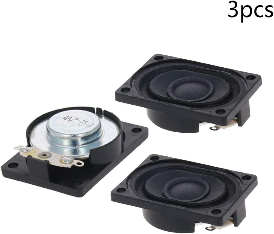 Fielect 3Pcs DIY Magnetic Speaker 2W 8 Ohm Replacement Loudspeaker, Rectangle Shape 40 x 28mm (L x W)