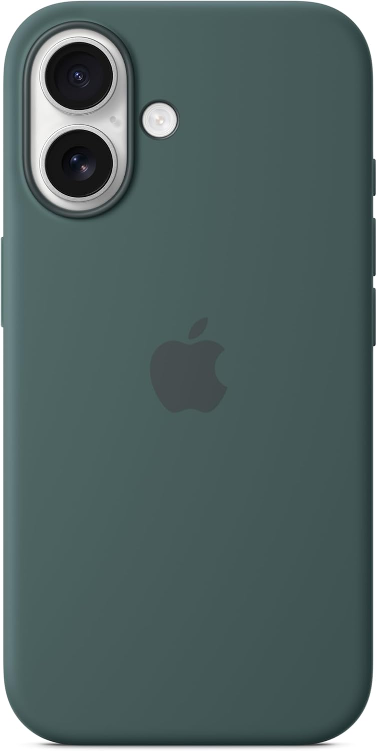 Apple iPhone 16 Silicone Case with MagSafe and Camera Control: Lightweight Phone Case, Wireless Charging Compatible, Smooth Matte Finish; Lake Green