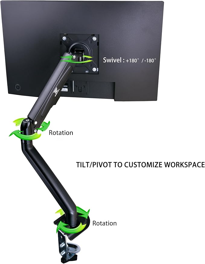 Lenovo ThinkVision 22 FHD IPS Monitor with 4ms Response Time Anti-Glare VESA Mount (100 x 100mm) Adjustable Height Tilt Swivel Pivot HDMI w/DKZ Hub &amp ErgoFlexy Single Mount Arm