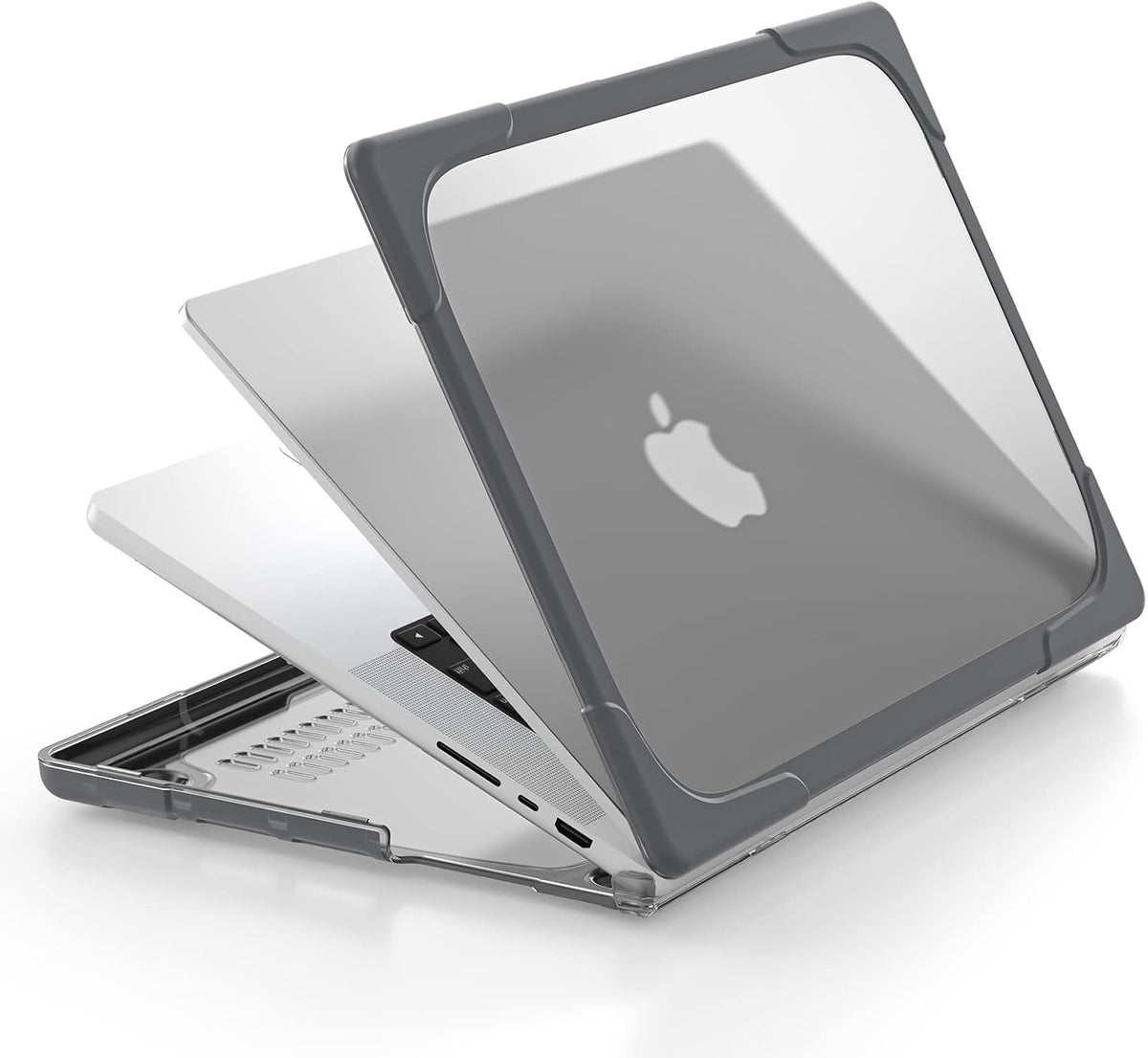 Batianda Compatible with New MacBook Pro 16 inch Case 2024 M4 Chip 2023 2021 Release with M3 M2 Pro Max, Heavy Duty Protective Plastic Hard Shell with Fold Kickstand & Keyboard Cover Protector, Gray