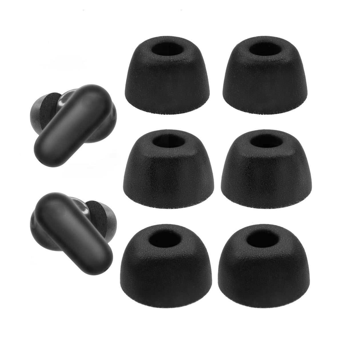 Replacement Foam Eartips Compatible with Soundcore P30i by Anker Earbuds, Comfort Fit (3 Pairs, S/M/L, Black)