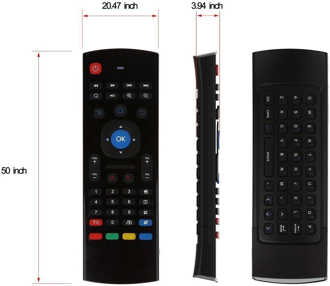 MX3 Air Mouse Remote with Keyboard, 2.4G Mini Wireless Keyboard for Android TV Box, Raspberry Pi, Google Smart TV