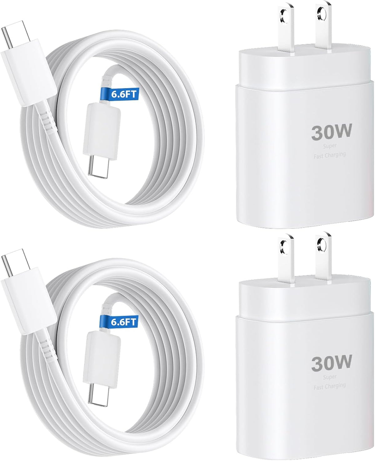 30W Fast Charging Phone 16 15 Charger, USB-C Wall Block Adapter with 6.6Ft USB C to C Cable for Pro/Max