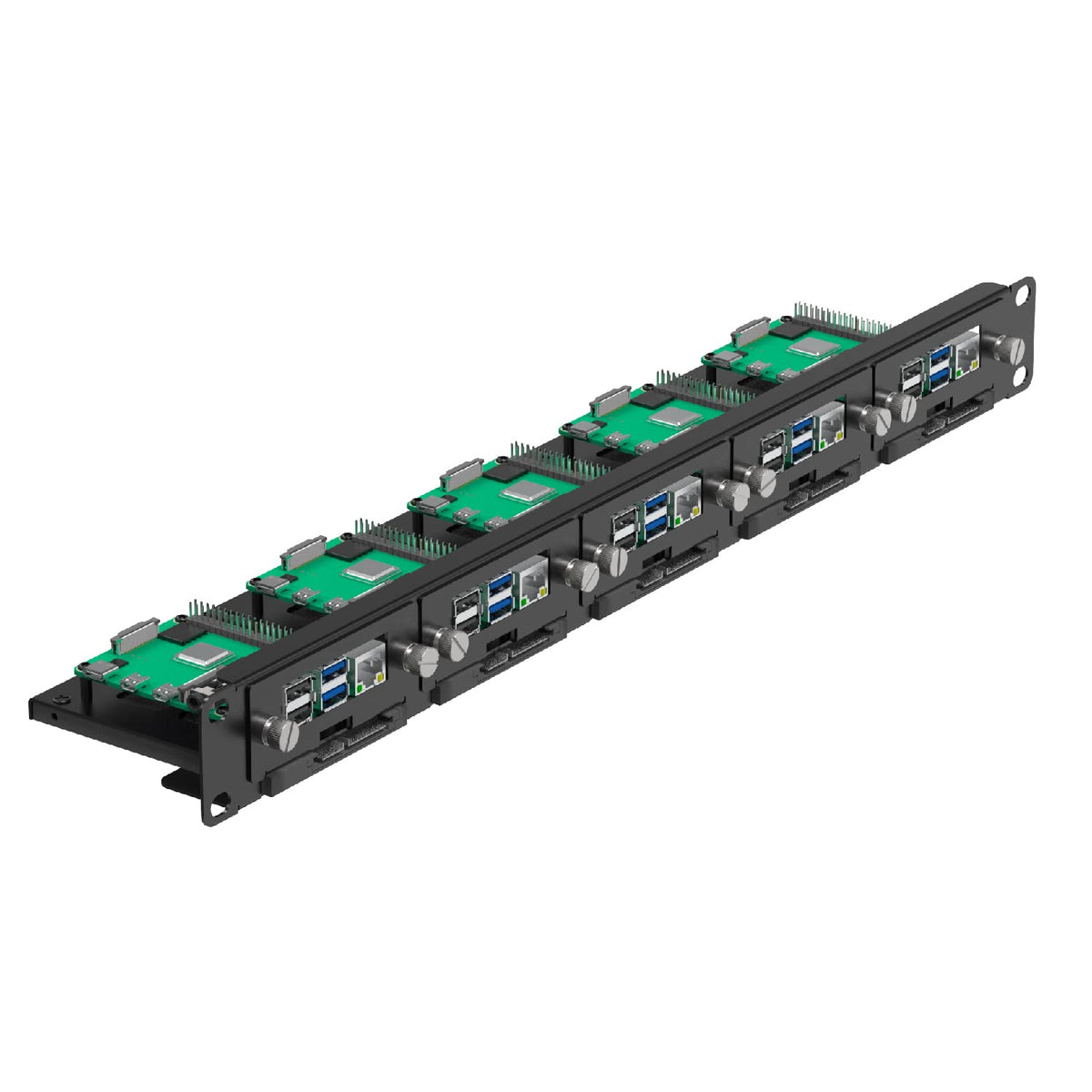 Uctronics 19 1U Rackmount For Raspberry Pi, Ssd Bracket For Any 2.5 Ssds, Hold Up To 5 Raspberry Pi 5/4B Boards, Front-Removable