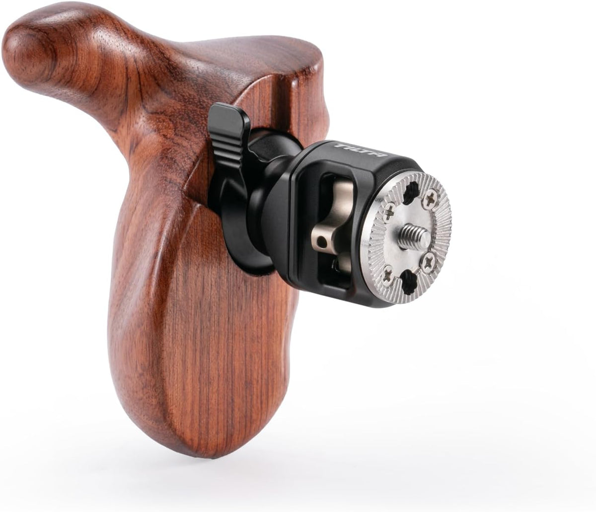 Tilta Advanced Left Side Wooden Handle (ARRI Rosette - Type X) | Black Walnut Wood & Aluminum Alloy Build | Quick Release Button