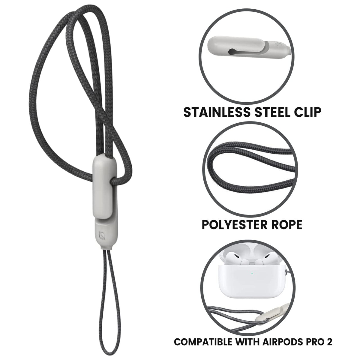 Performore Adjustable Anti-Drop Wrist Lanyard Universal Detachable Strap with Clip Lock Secure Tether for Phone, Camera, Flash Drive, Keychain & ID