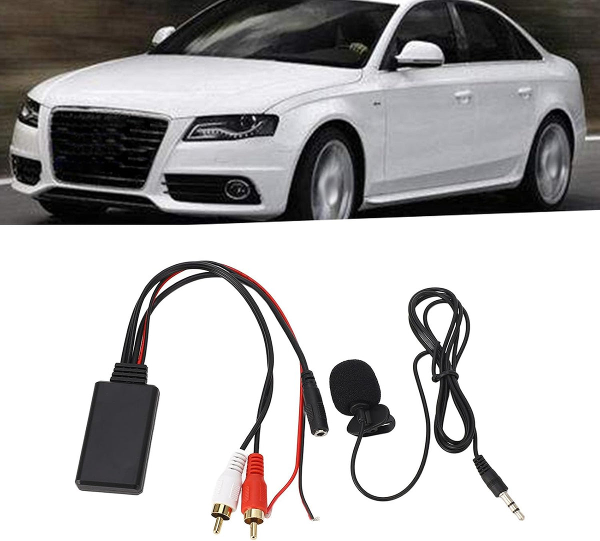 Bluetooth AUX Module 2 RCA Cable Adapter with Hands-Free Microphone