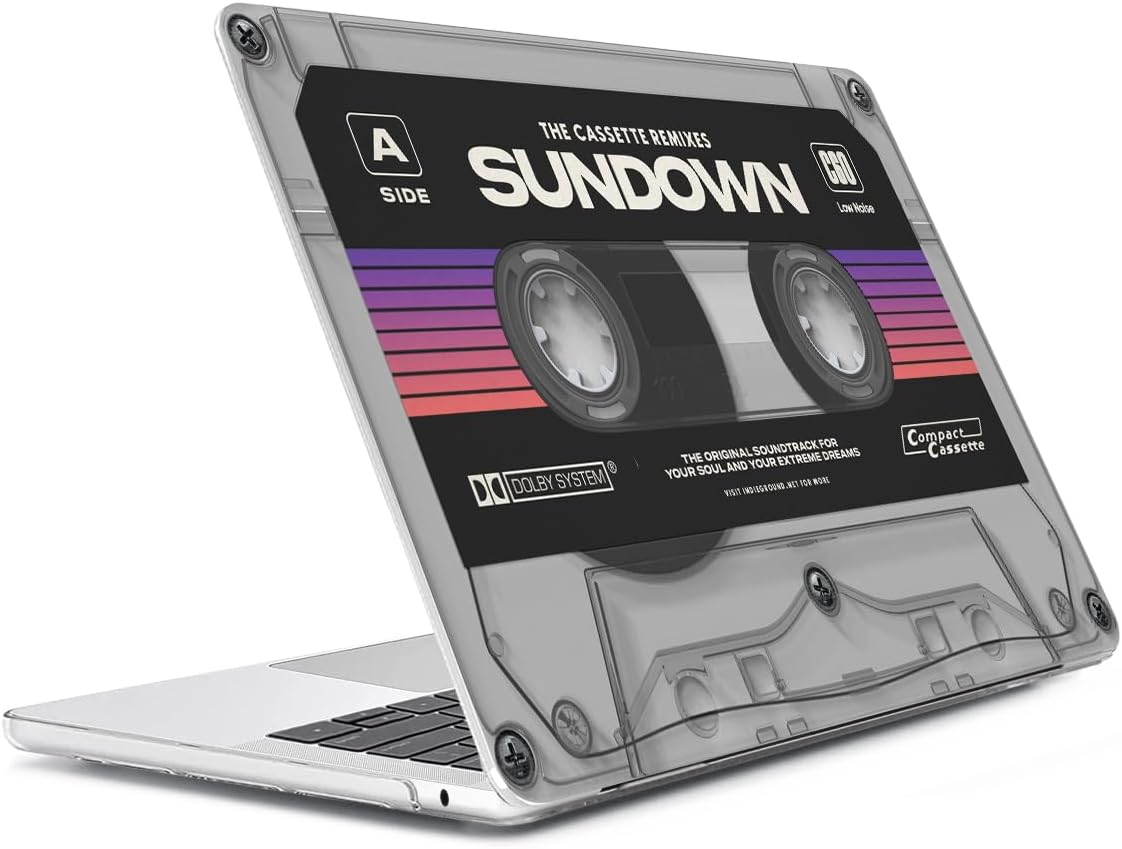 Compatible with MacBook Air 13.6 inch Case 2025 2024 2023 2022 Release M4 A3240 M3 A3113 M2 A2681 with Touch ID, Plastic Hard Shell Case&Keyboard Cover&Screen Film&Webcam Cover, Cassette Tape