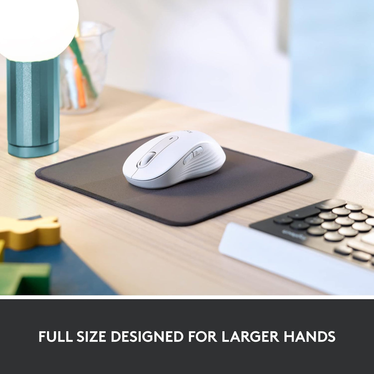 Logitech Signature M650 L Full Size Wireless Mouse, Silent Clicks, Customizable, for PC/Mac/Chromebook