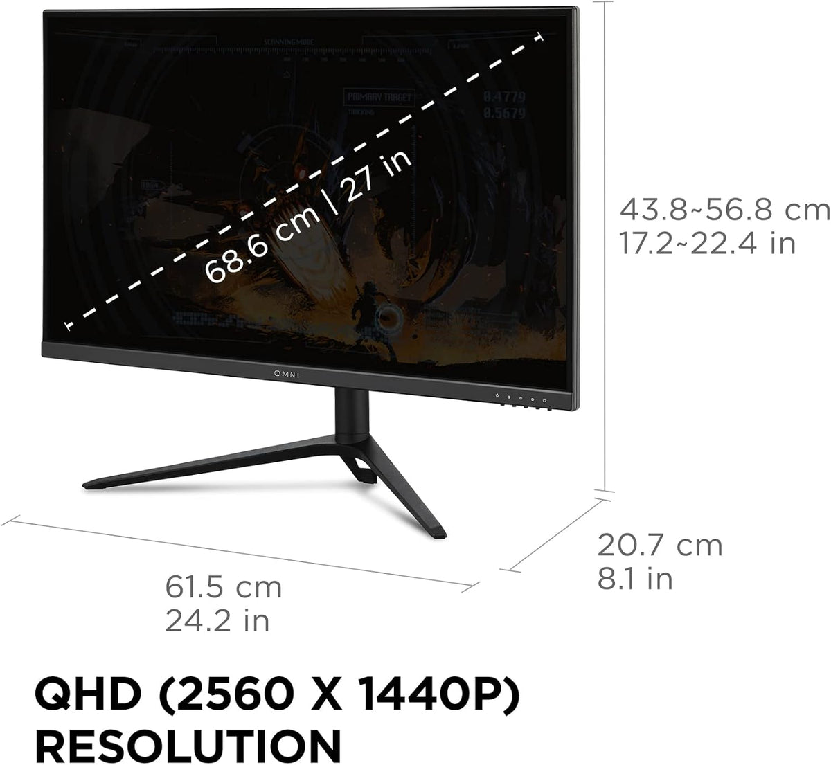 ViewSonic VX2728J-2K 27 Inch Gaming Monitor 1440p 180hz 0.5ms IPS w/FreeSync Premium, Advanced Ergonomics, HDMI, and DisplayPort