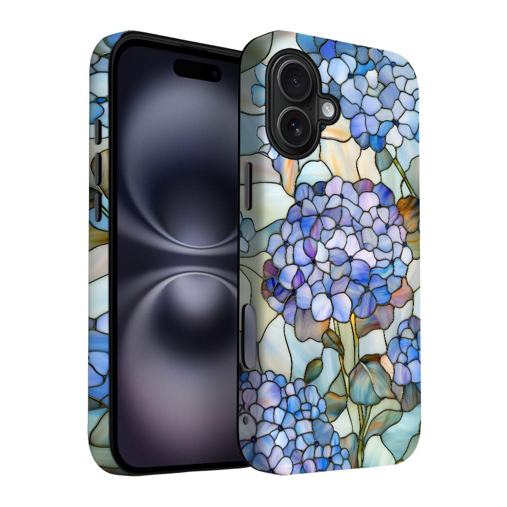 Yuzbira For Iphone 16 Plus Case | Hydrangea Macrophylla | Slim Drop Protection Design