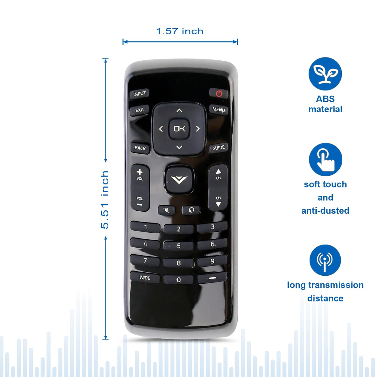 New XRT020 Remote Control Replacement fit for Vizio TV D24HC1 D24H-C1 D24HND1 D24HN-D1 D28HC1 D28H-C1 D28HND1 D28HN-D1 D320-B1 D32HC0 D32H-C0 D32HC1