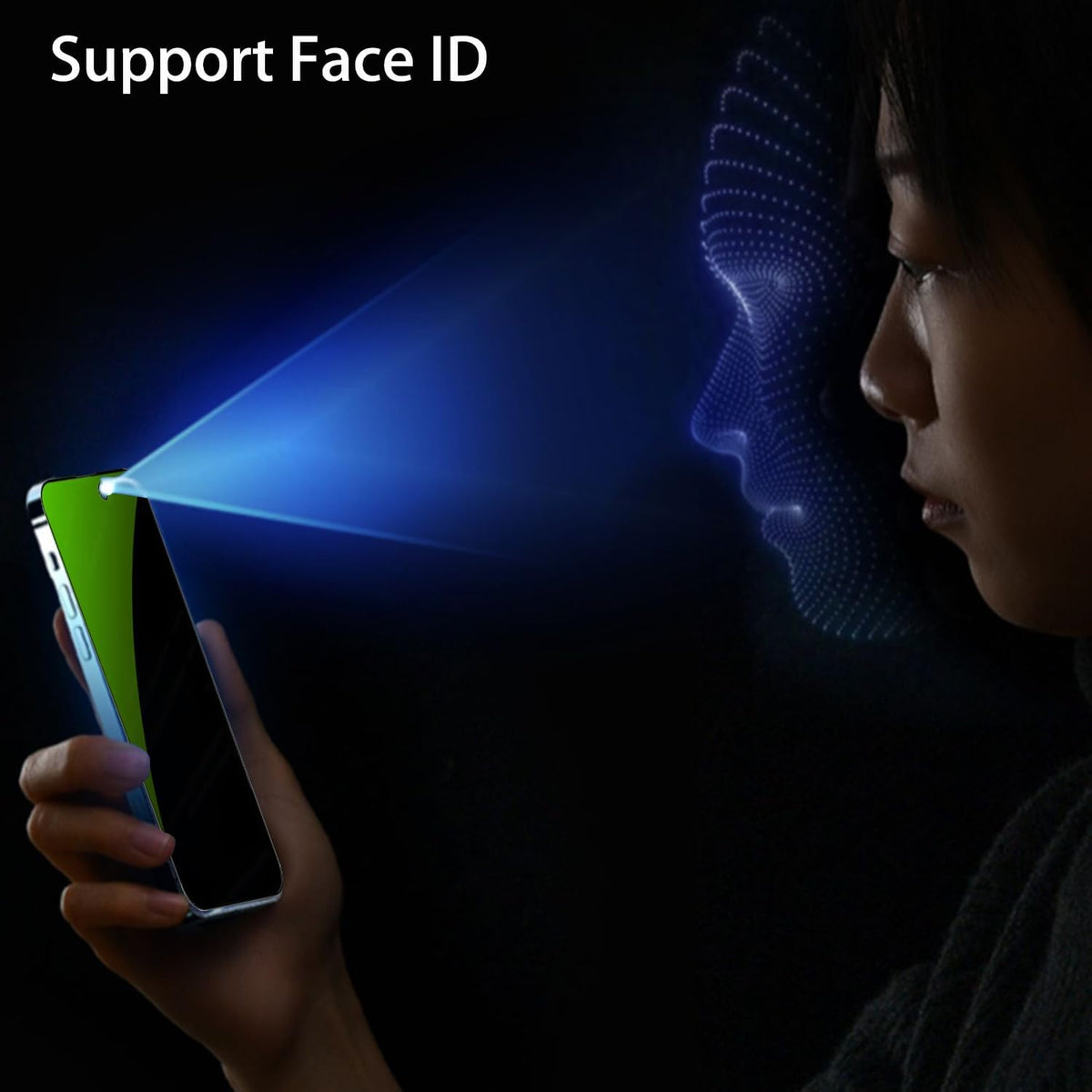 3 PCS Anti-Blue Privacy Tempered Glass for iPhone 15, Anti-Spy Screen Protector, 9H Hardness, Anti-scratch 6.1 inch