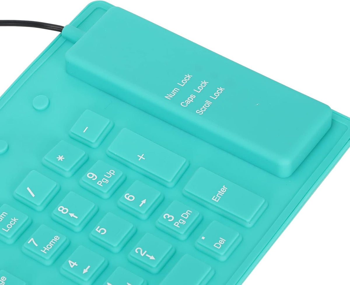Foldable Silicone Keyboard, 108 Keys Waterproof Rollup USB Wired Keyboard for PC/Laptop/Notebook (Green)