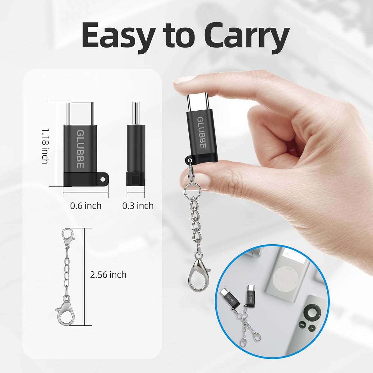 2-Pack USB-C Adapter for Lightning Cable, iOS Lightning (Female) to USB Type C (Male) Charging Adapter for iPhone 15