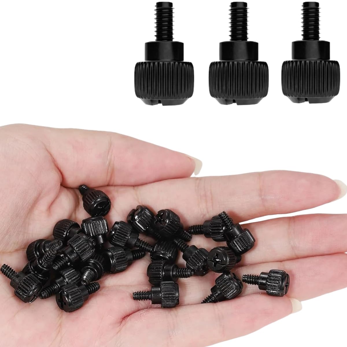 Impnit 24 Screws(6-32Thread, M3.5x6) 6-32 Pcs Computer Case Thumb PC Case Fastener Thumb Screws,for Cover/Power