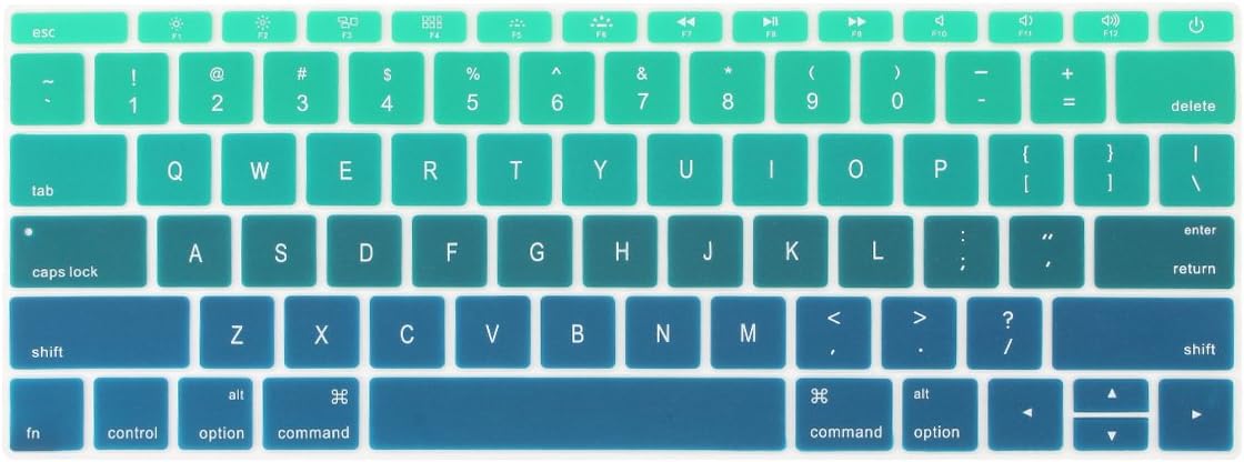 Batianda Ombre Color Keyboard Cover for MacBook Pro 13 inch Model A1708, No Touch Bar, 2017 & 2016 Release, Gradient