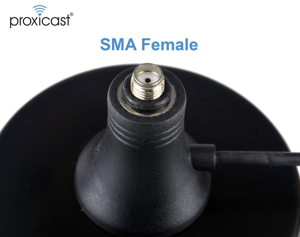 Proxicast Premium Extra Large 3-Inch Magnetic Antenna Base (SMA Jack/SMA Plug) - 6.5 Foot Coax Cable Lead - Mag Mount Stand for 4G / LTE Cellular