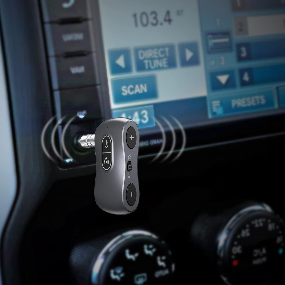 Aux Bluetooth Adapter for Car, Bluetooth 5.3 Transmitter Receiver, Portable 3.5mm Adapter for Home Stereo/TV/Headphones