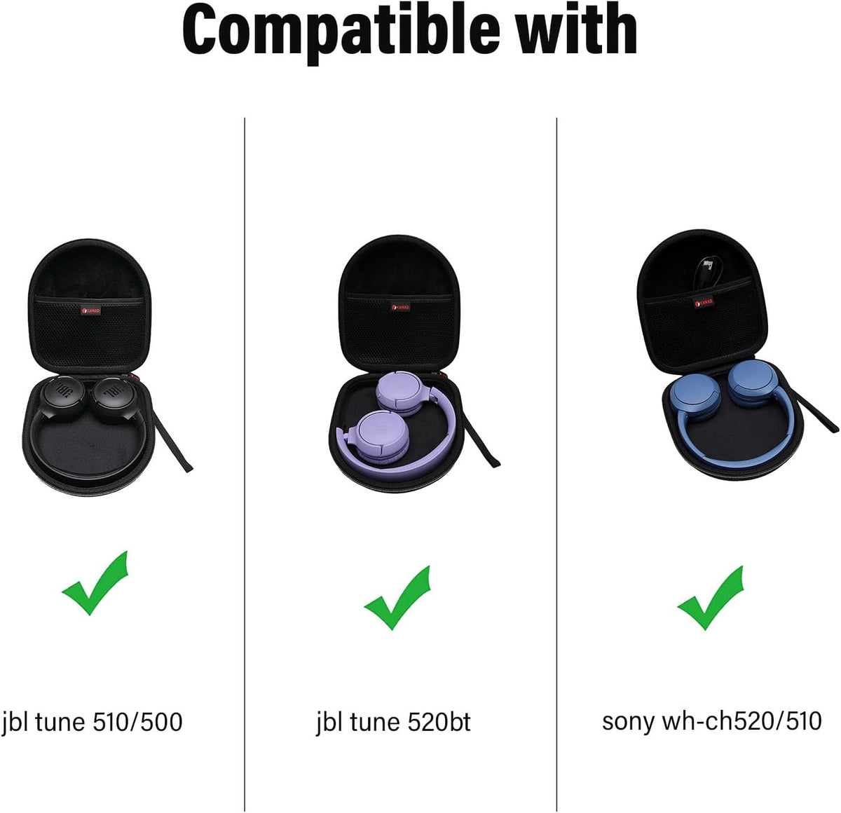 XANAD Hard Case for Sony WH-CH520 / CH510 & JBL Tune 510BT / 710BT / 660NC Wireless Bluetooth Headphones - Travel