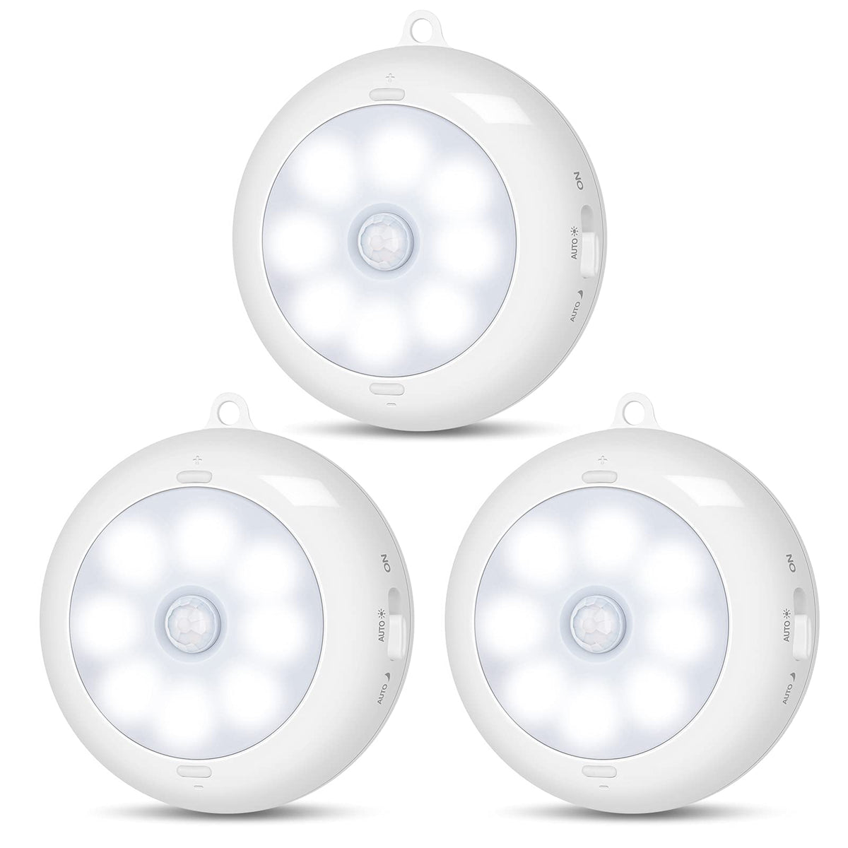 Reoshine Motion Sensor Light Indoor, LED Night Light Closet Lights, Under Cabinet Lights, AA Battery Operated Stick on Wireless Puck Lights for Wall