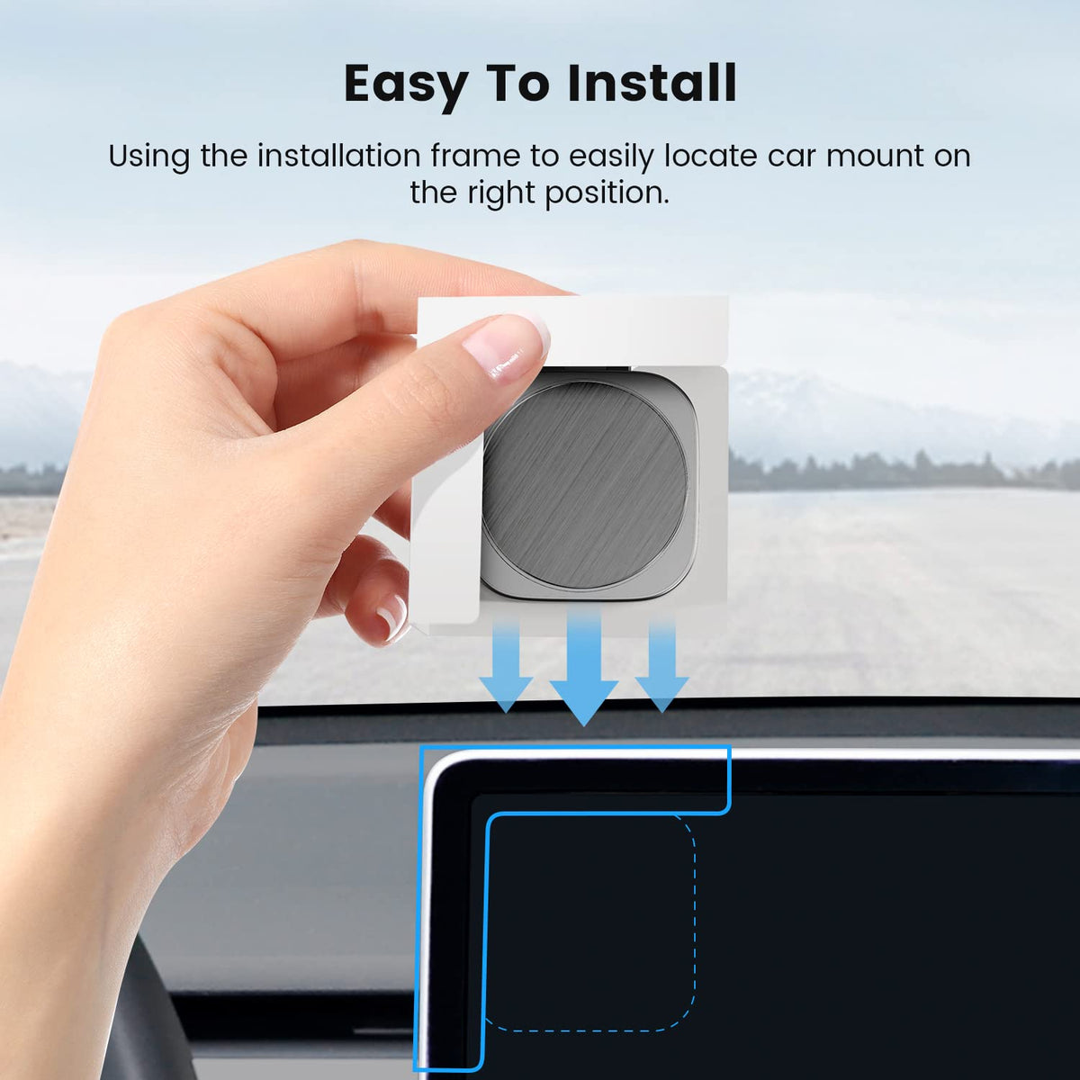 Marnana Phone Mount for Tesla Model 3 Model Y, Strong Magnetic Designed for MagSafe Car Mount Phone Holder for Tesla Screen Monitor, Invisible