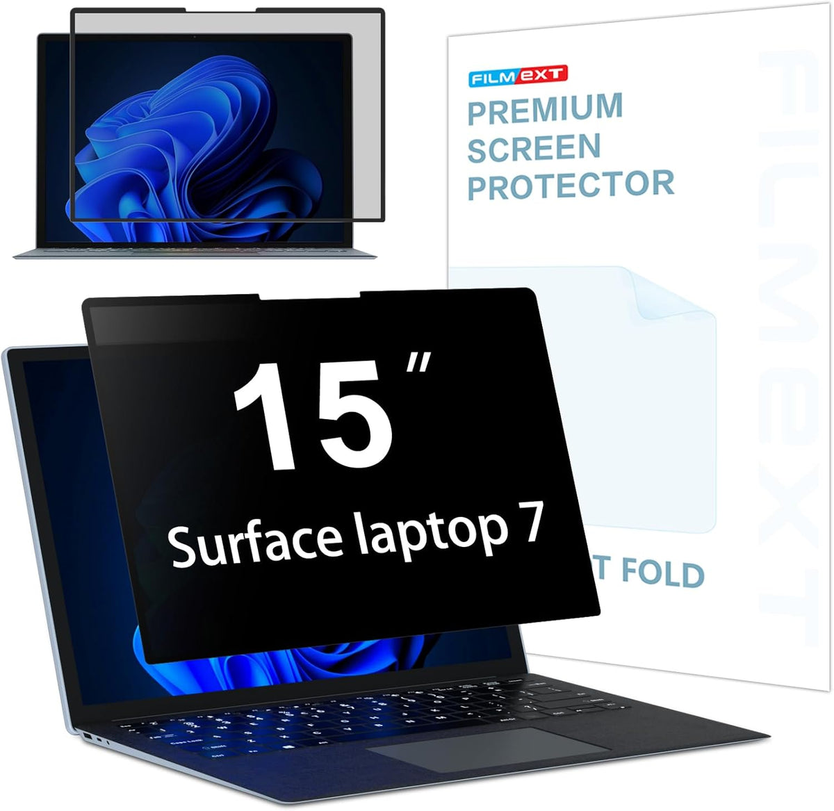 FILMEXT Privacy Screen for Microsoft Surface Laptop 15 inch 7th Model 2037/2108, Removable Anti-Spy Filter Anti-Glare (for Surface Laptop 7th 15" Privacy Screen Protector 2024)