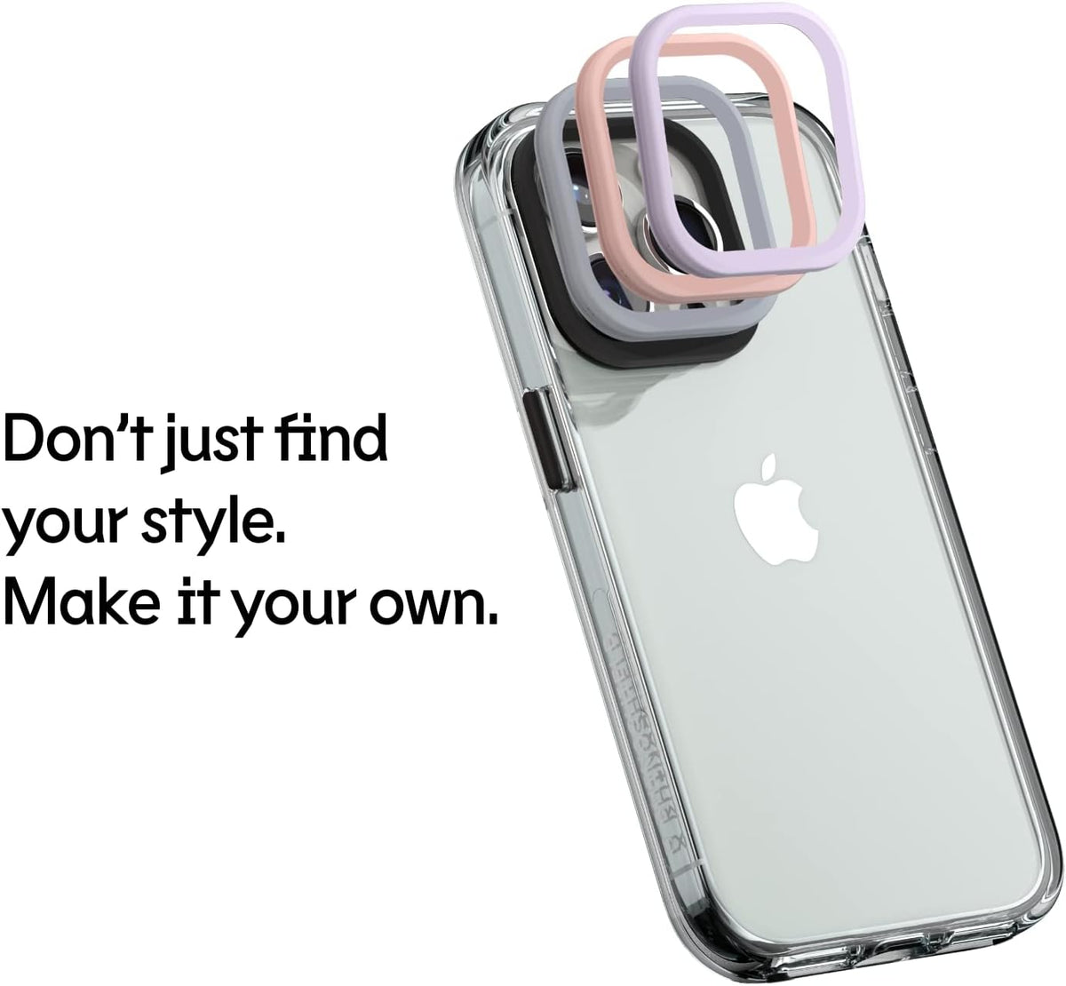 RhinoShield Crystal Clear Case for iPhone 13 Pro Max, Advanced Yellowing Resistance, High Transparency, Black Ring