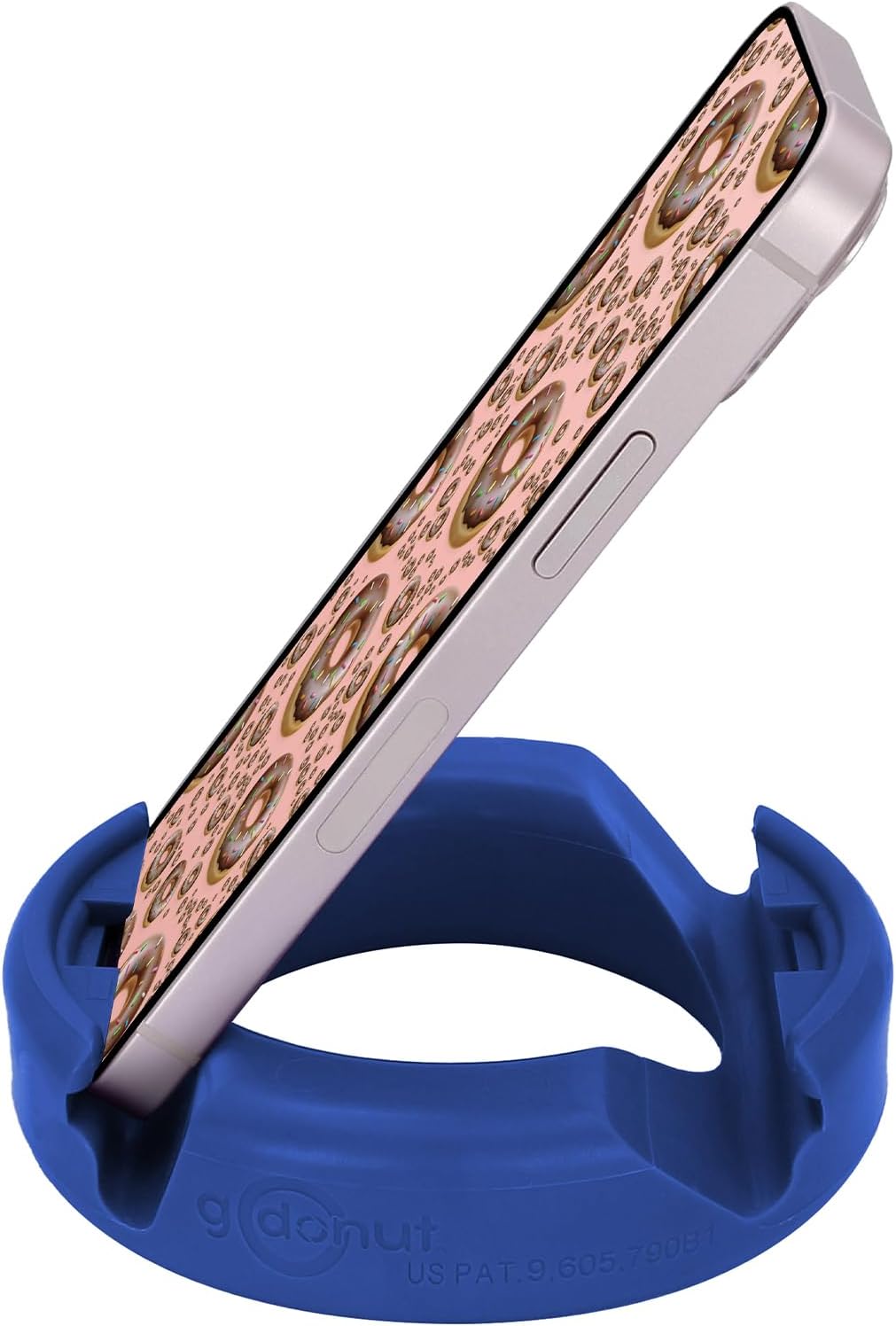 GoDonut – Phone Stand Original – Cell Phone Holder + Tablet Stand Desk Organizer – Compatible with Tablet, iPhone 16 15 14 Pro Max, Android & Most Smartphones - Blue
