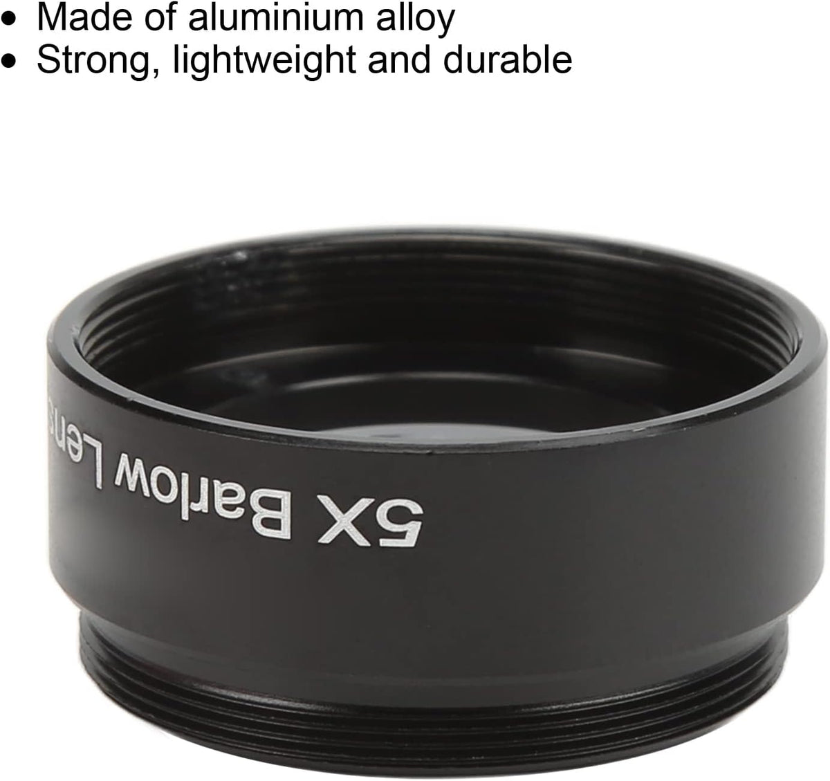 Extra Objective Lens, Clear Optical Glass 5X Microscope Camera Lens for Astronomy Lovers