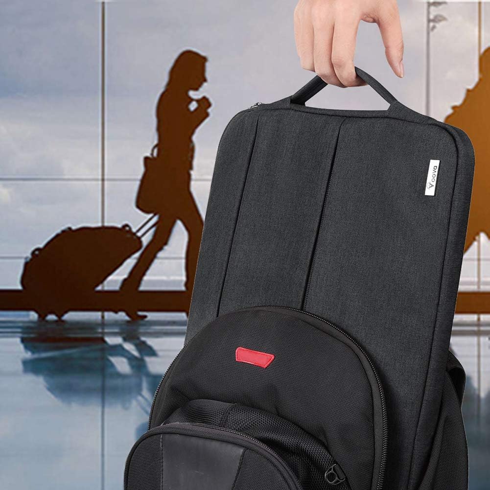 Voova Laptop Sleeve Carrying Case 13 13.6 Inch Compatible with MacBook Air 13 M1/M2/M3/M4, MacBook Pro 13/14, IPad Pro 13, Waterproof Slim Computer Cover Bag, Black