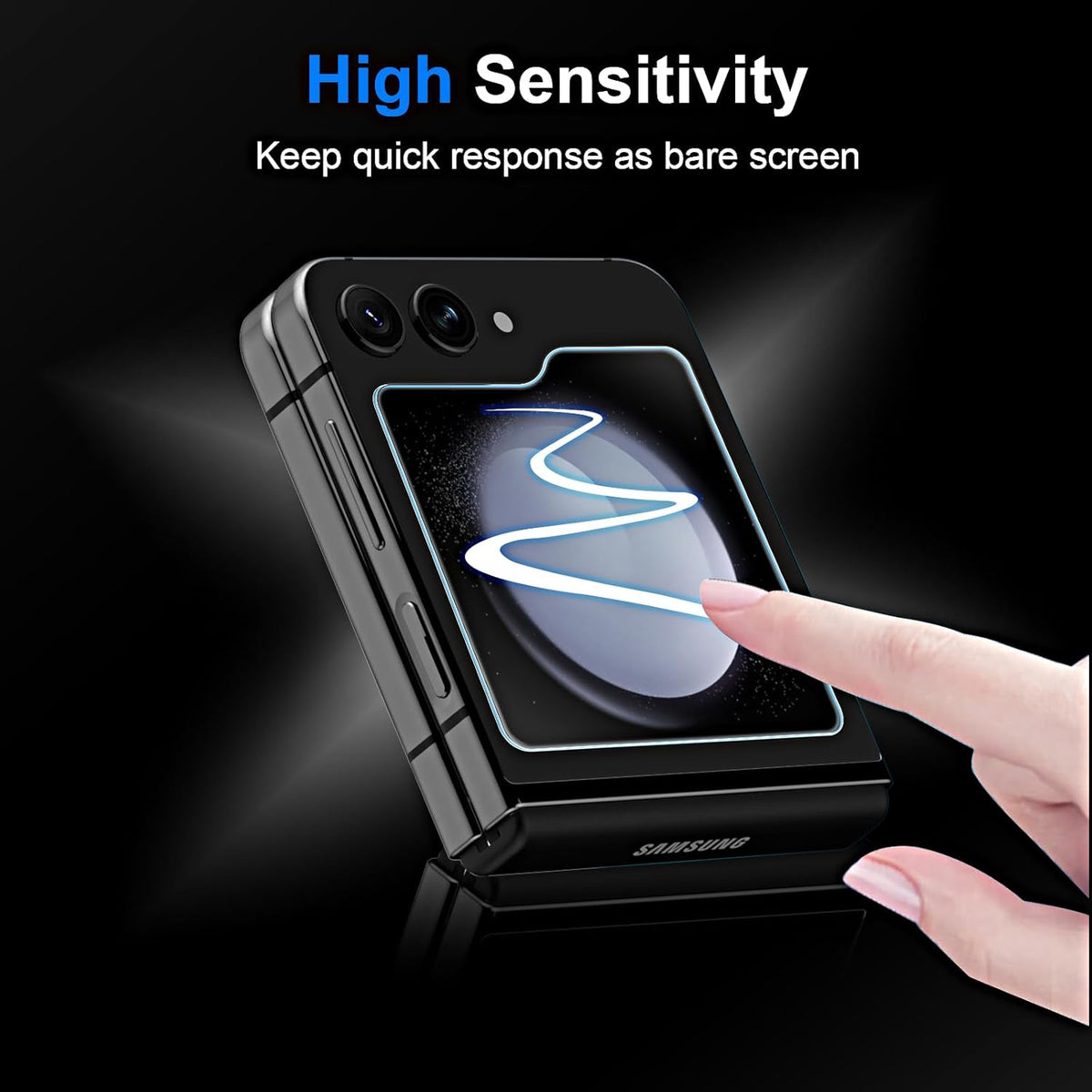 Samsung Galaxy Z Flip 5 5G Screen Protector [3 Pack] - HD Clear, Tempered Glass, Anti-Scratch, Case Friendly, Bubble