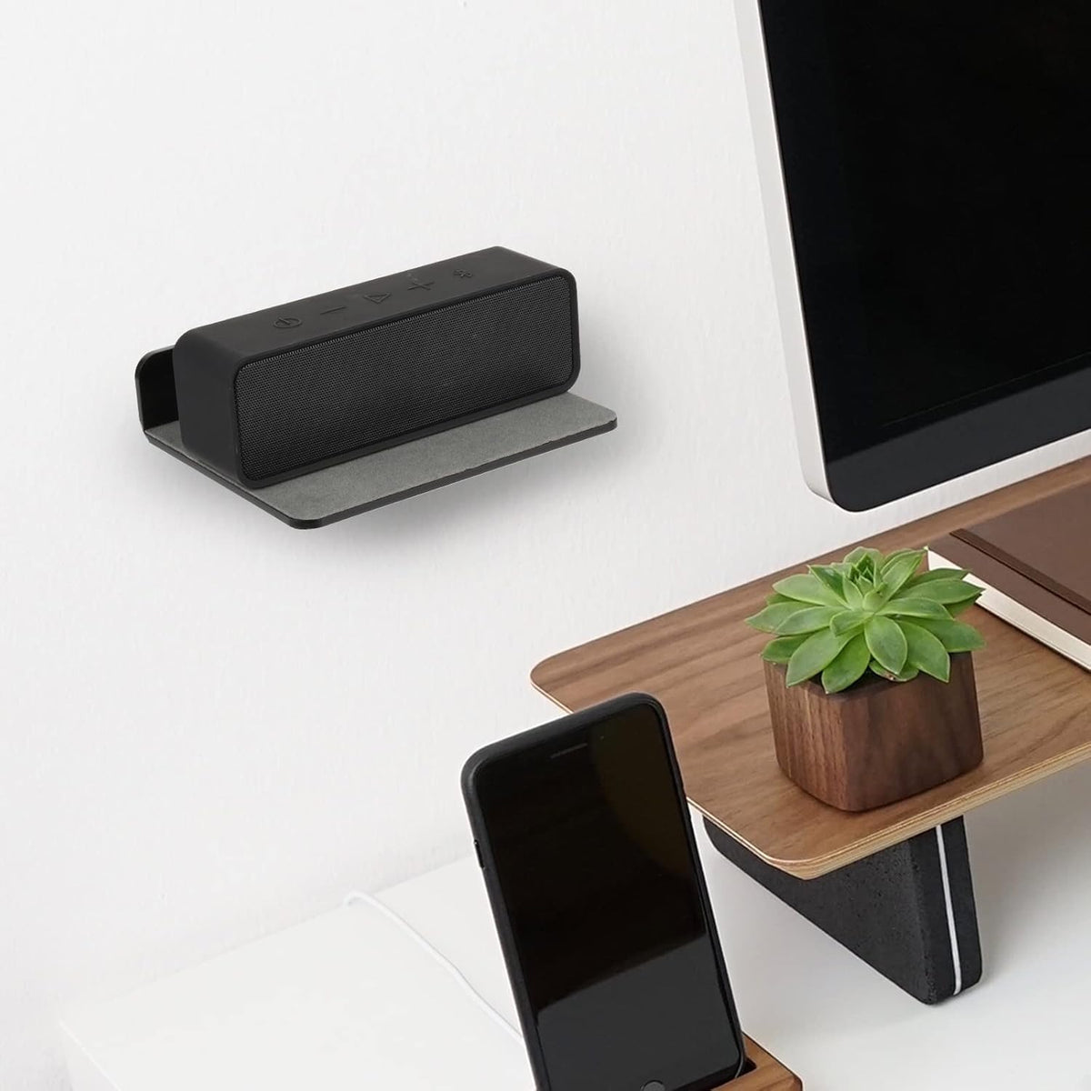 TXEsign Wall Shelves Speaker Shelves 2 Pack, Small Mount for Bluetooth Speaker, Webcam, Toy Display