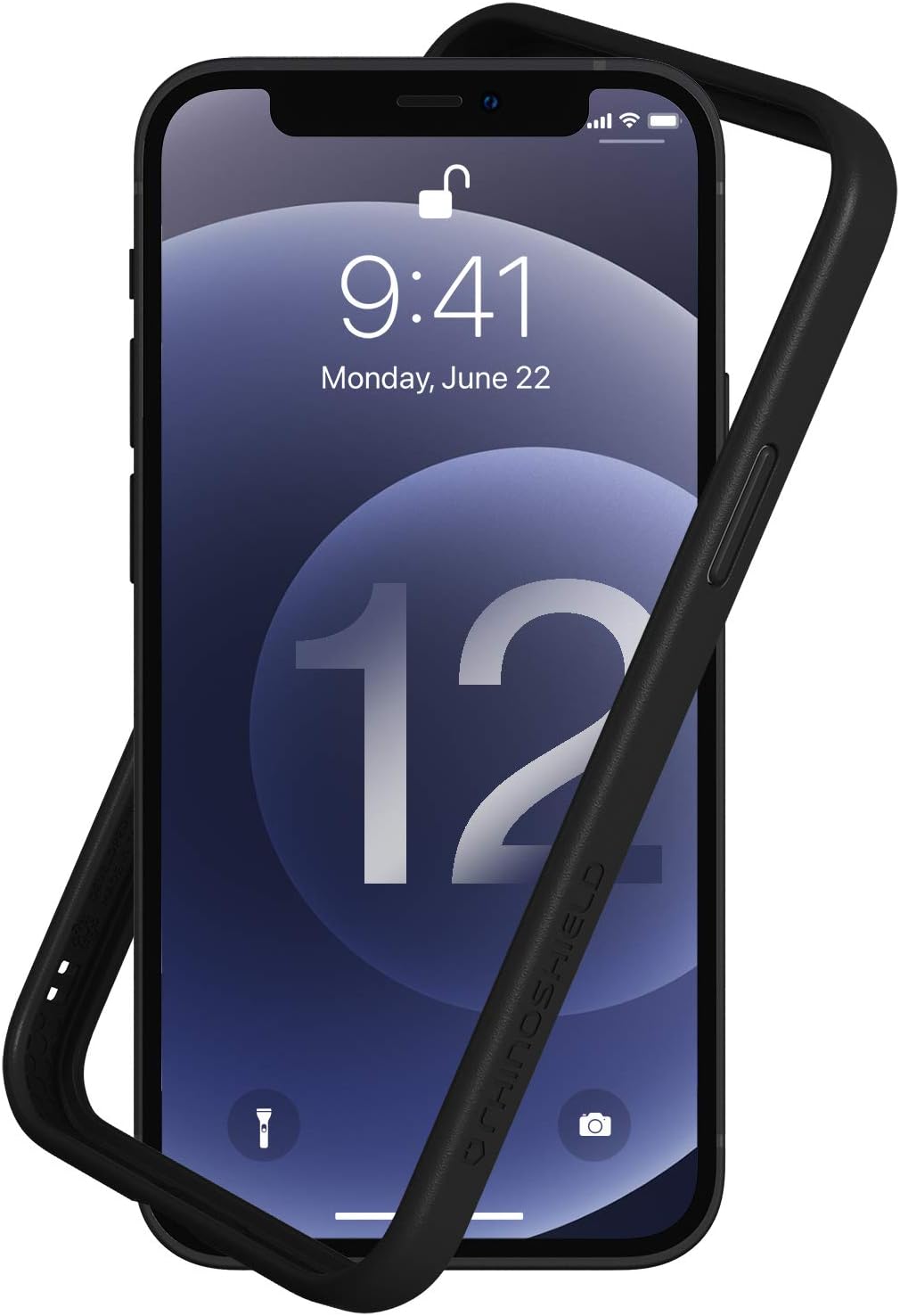 RhinoShield Bumper Case for iPhone 12 Pro Max, CrashGuard NX, Shock Absorbent Slim Design, Black