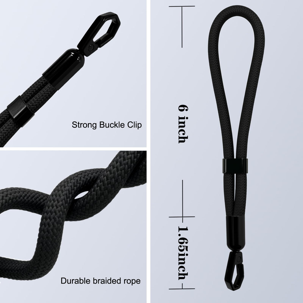 Yudaky Phone Lanyard, 2 Pack Adjustable Cell Phone Lanyard Hand Phone Wrist Strap with Tether Tabs for Smartphones (Black)