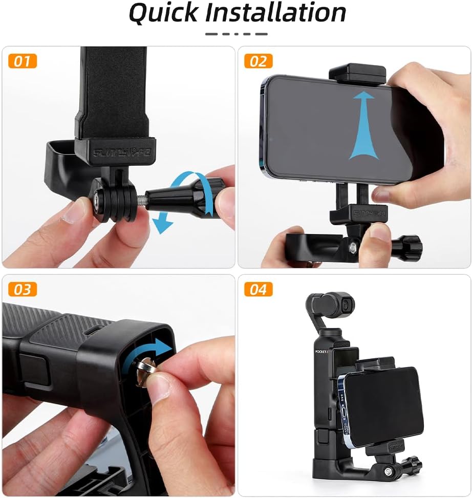 Fergio OSMO Pocket 3 Front Phone Mount Accessories, 1/4” Thread Screw, Used with Tripod and Expansion Mount