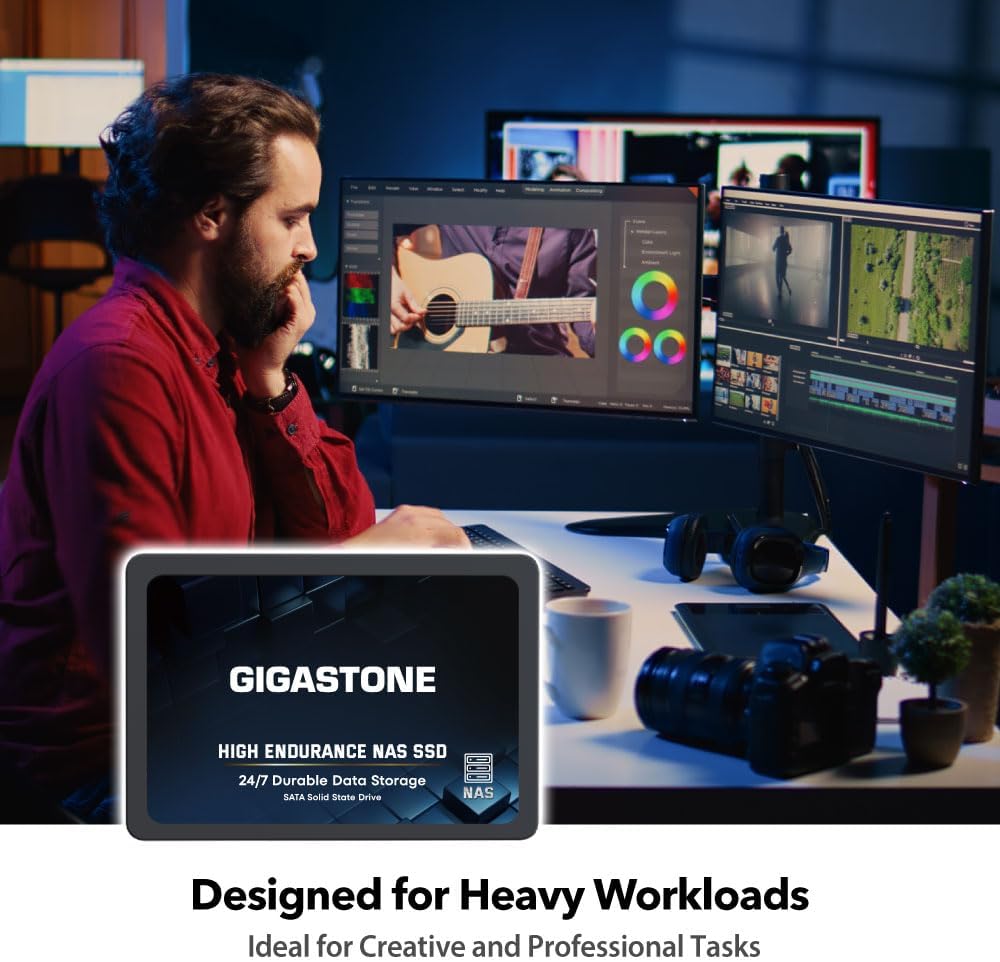 Gigastone 1TB NAS SSD Drive (12-Pack) 24/7 Durable TLC High Endurance RAID Data Storage Network Attached Storage 2.5" SATA Internal Solid State Hard Drives