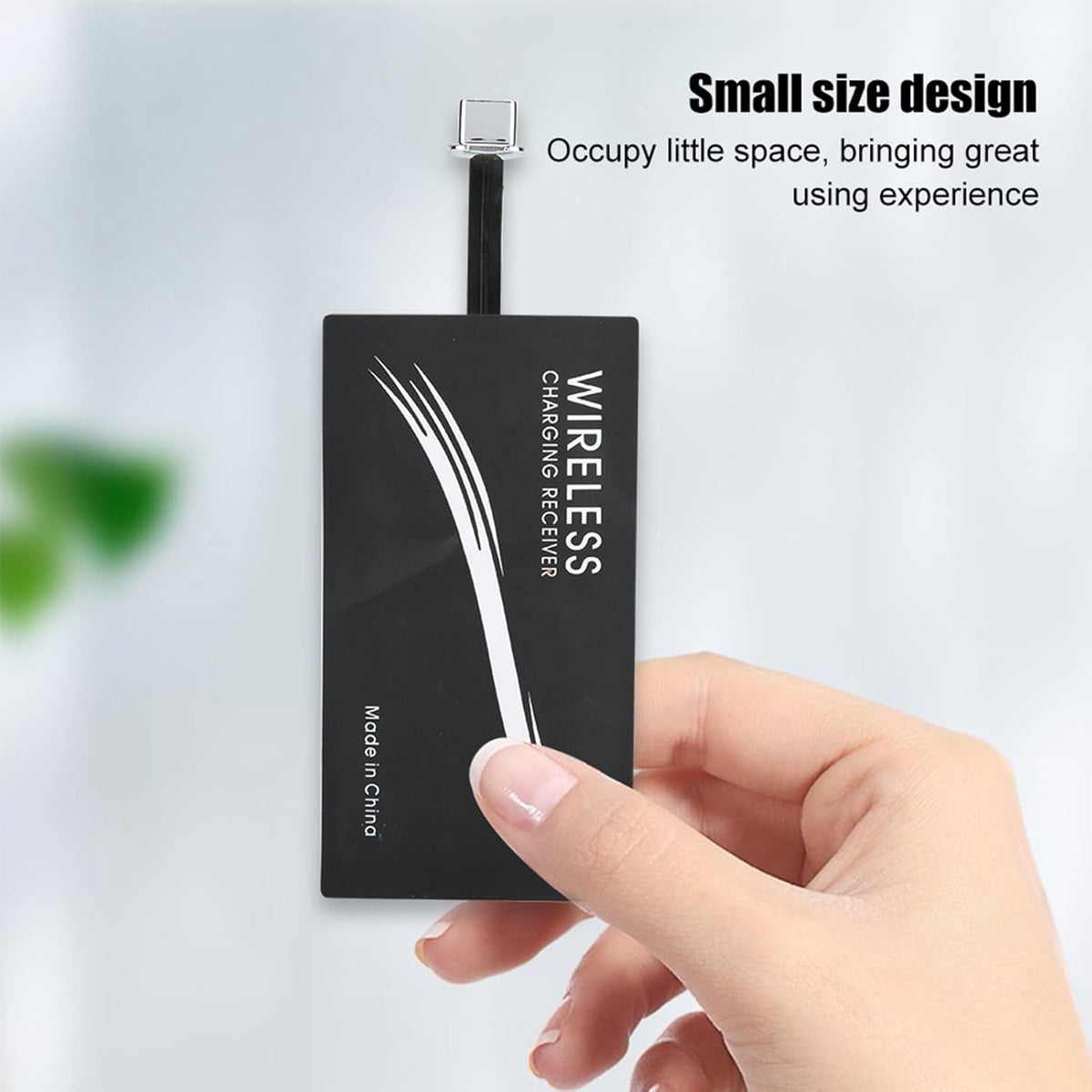 2PCS Thin Wireless Charging Receiver, Universal Type C Wireless Charger Adapters for All Cell Phone Models